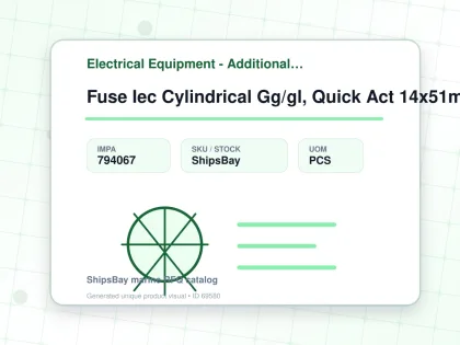 Fuse Iec Cylindrical Gg/gl, Quick Act 14x51mm Ac690v 12a - Electrical Equipment - Additional Items - IMPA 794067 - UOM PCS