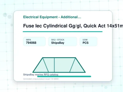Fuse Iec Cylindrical Gg/gl, Quick Act 14x51mm Ac690v 16a - Electrical Equipment - Additional Items - IMPA 794068 - UOM PCS