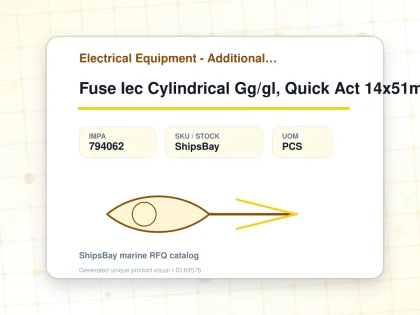 Fuse Iec Cylindrical Gg/gl, Quick Act 14x51mm Ac690v 2a - Electrical Equipment - Additional Items - IMPA 794062 - UOM PCS