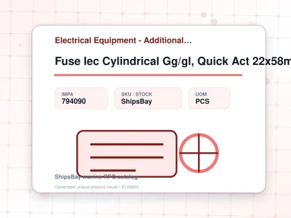 Fuse Iec Cylindrical Gg/gl, Quick Act 22x58mm Ac500v 100a - Electrical Equipment - Additional Items - IMPA 794090 - UOM PCS