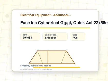 Fuse Iec Cylindrical Gg/gl, Quick Act 22x58mm Ac690v 20a - Electrical Equipment - Additional Items - IMPA 794083 - UOM PCS
