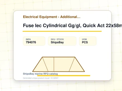 Fuse Iec Cylindrical Gg/gl, Quick Act 22x58mm Ac690v 2a - Electrical Equipment - Additional Items - IMPA 794076 - UOM PCS
