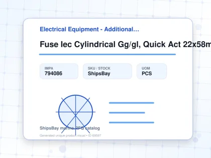 Fuse Iec Cylindrical Gg/gl, Quick Act 22x58mm Ac690v 40a - Electrical Equipment - Additional Items - IMPA 794086 - UOM PCS