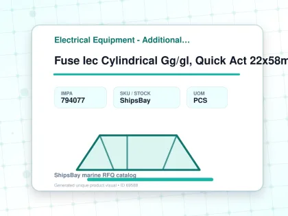 Fuse Iec Cylindrical Gg/gl, Quick Act 22x58mm Ac690v 4a - Electrical Equipment - Additional Items - IMPA 794077 - UOM PCS