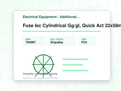 Fuse Iec Cylindrical Gg/gl, Quick Act 22x58mm Ac690v 50a - Electrical Equipment - Additional Items - IMPA 794087 - UOM PCS