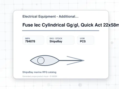 Fuse Iec Cylindrical Gg/gl, Quick Act 22x58mm Ac690v 6a - Electrical Equipment - Additional Items - IMPA 794078 - UOM PCS