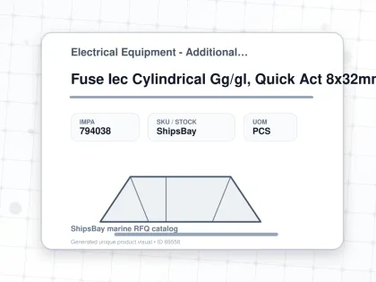 Fuse Iec Cylindrical Gg/gl, Quick Act 8x32mm Ac400v 12a - Electrical Equipment - Additional Items - IMPA 794038 - UOM PCS