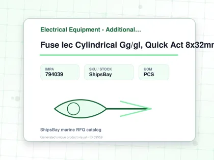Fuse Iec Cylindrical Gg/gl, Quick Act 8x32mm Ac400v 16a - Electrical Equipment - Additional Items - IMPA 794039 - UOM PCS
