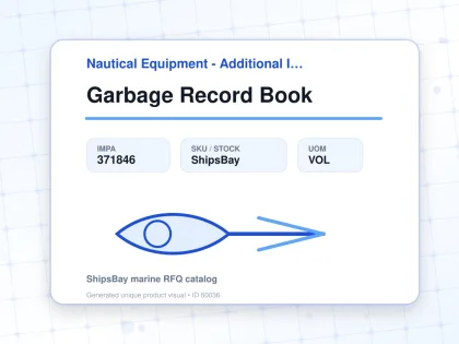 Garbage Record Book - Nautical Equipment - Additional Items - IMPA 371846 - UOM VOL
