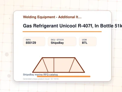 Gas Refrigerant Unicool R-407f, In Bottle 51kgs - Welding Equipment - Additional Items - IMPA 850129 - UOM BTL