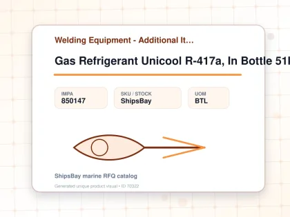 Gas Refrigerant Unicool R-417a, In Bottle 51kgs - Welding Equipment - Additional Items - IMPA 850147 - UOM BTL