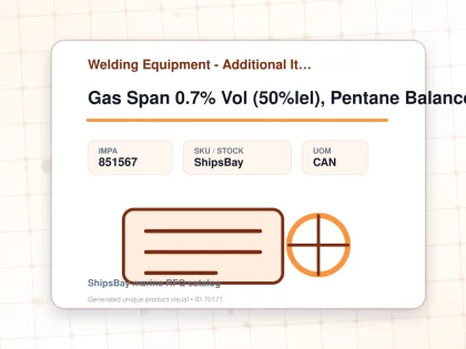 Gas Span 0.7% Vol (50%lel), Pentane Balance Air 20ltr - Welding Equipment - Additional Items - IMPA 851567 - UOM CAN
