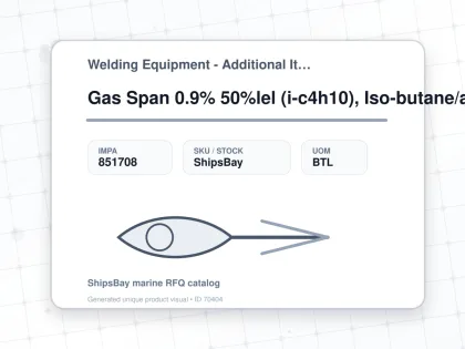 Gas Span 0.9% 50%lel (i-c4h10), Iso-butane/air #fcg24000 34ltr - Welding Equipment - Additional Items - IMPA 851708 - UOM BTL