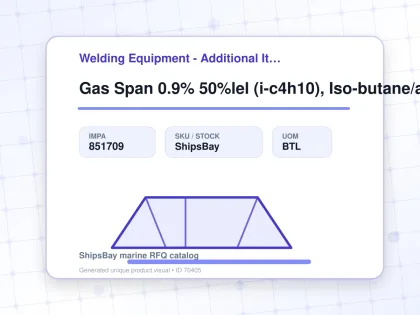 Gas Span 0.9% 50%lel (i-c4h10), Iso-butane/air Fcg24010 103ltr - Welding Equipment - Additional Items - IMPA 851709 - UOM BTL