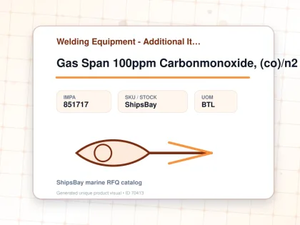 Gas Span 100ppm Carbonmonoxide, (co)/n2 #fcg26010 34ltr - Welding Equipment - Additional Items - IMPA 851717 - UOM BTL