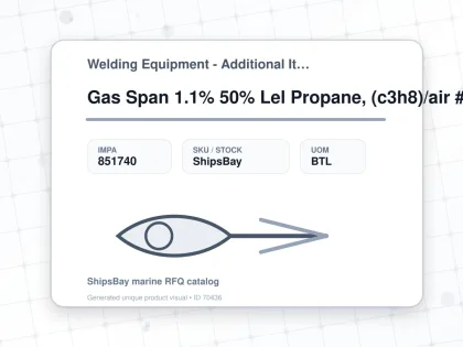 Gas Span 1.1% 50% Lel Propane, (c3h8)/air #fcg32005 103ltr - Welding Equipment - Additional Items - IMPA 851740 - UOM BTL