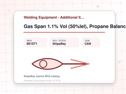 Gas Span 1.1% Vol (50%lel), Propane Balance Air 20ltr - Welding Equipment - Additional Items - IMPA 851571 - UOM CAN