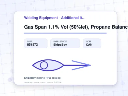 Gas Span 1.1% Vol (50%lel), Propane Balance Air 34ltr - Welding Equipment - Additional Items - IMPA 851572 - UOM CAN