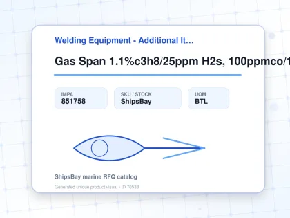 Gas Span 1.1%c3h8/25ppm H2s, 100ppmco/19%o2/n2 Fcg21040 58l - Welding Equipment - Additional Items - IMPA 851758 - UOM BTL