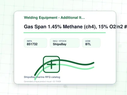 Gas Span 1.45% Methane (ch4), 15% O2/n2 #fcg30010 103ltr - Welding Equipment - Additional Items - IMPA 851732 - UOM BTL