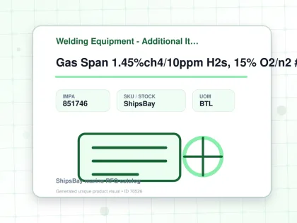 Gas Span 1.45%ch4/10ppm H2s, 15% O2/n2 #fcg21000 58ltr - Welding Equipment - Additional Items - IMPA 851746 - UOM BTL