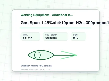 Gas Span 1.45%ch4/10ppm H2s, 300ppmco/15%o2/n2 Fcg21005 58l - Welding Equipment - Additional Items - IMPA 851747 - UOM BTL