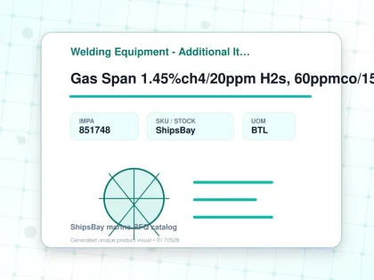Gas Span 1.45%ch4/20ppm H2s, 60ppmco/15%o2/n2 Fcg21020 58l - Welding Equipment - Additional Items - IMPA 851748 - UOM BTL