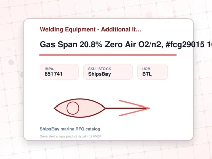 Gas Span 20.8% Zero Air O2/n2, #fcg29015 103ltr - Welding Equipment - Additional Items - IMPA 851741 - UOM BTL