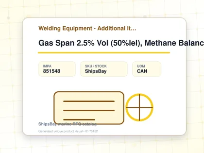 Gas Span 2.5% Vol (50%lel), Methane Balance Air 34ltr - Welding Equipment - Additional Items - IMPA 851548 - UOM CAN