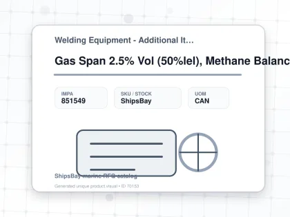 Gas Span 2.5% Vol (50%lel), Methane Balance Air 58ltr - Welding Equipment - Additional Items - IMPA 851549 - UOM CAN