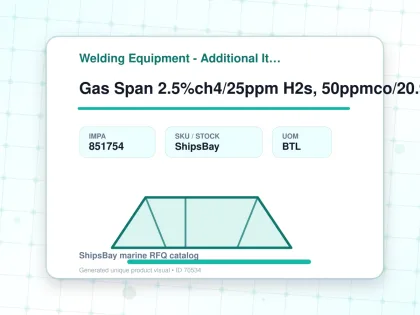 Gas Span 2.5%ch4/25ppm H2s, 50ppmco/20.9%o2/n2 #21035 58l - Welding Equipment - Additional Items - IMPA 851754 - UOM BTL