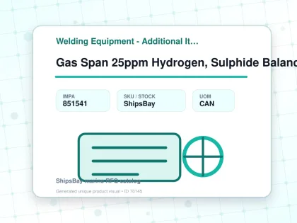 Gas Span 25ppm Hydrogen, Sulphide Balance Nitrogen 58lt - Welding Equipment - Additional Items - IMPA 851541 - UOM CAN