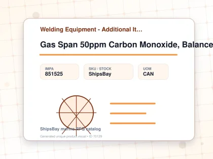 Gas Span 50ppm Carbon Monoxide, Balance Air 58ltr - Welding Equipment - Additional Items - IMPA 851525 - UOM CAN