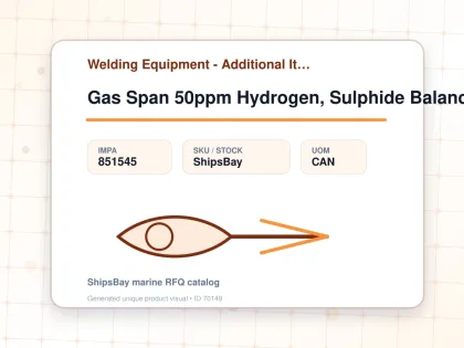Gas Span 50ppm Hydrogen, Sulphide Balance Nitrogen 58lt - Welding Equipment - Additional Items - IMPA 851545 - UOM CAN