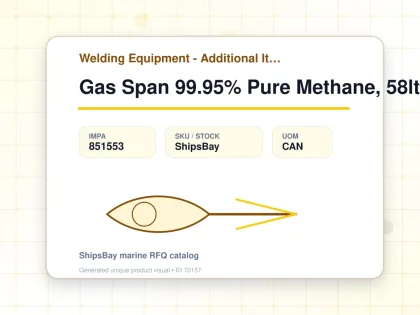 Gas Span 99.95% Pure Methane, 58ltr - Welding Equipment - Additional Items - IMPA 851553 - UOM CAN