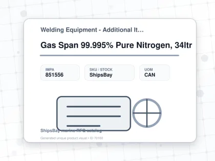 Gas Span 99.995% Pure Nitrogen, 34ltr - Welding Equipment - Additional Items - IMPA 851556 - UOM CAN