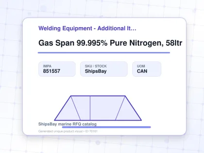 Gas Span 99.995% Pure Nitrogen, 58ltr - Welding Equipment - Additional Items - IMPA 851557 - UOM CAN