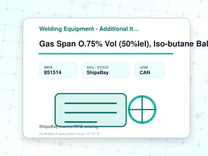 Gas Span O.75% Vol (50%lel), Iso-butane Balance Air 110ltr - Welding Equipment - Additional Items - IMPA 851514 - UOM CAN