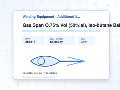 Gas Span O.75% Vol (50%lel), Iso-butane Balance Air 58ltr - Welding Equipment - Additional Items - IMPA 851513 - UOM CAN