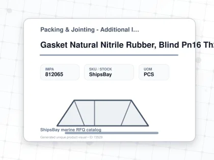 Gasket Natural Nitrile Rubber, Blind Pn16 Th2mm 600 620x735mm - Packing & Jointing - Additional Items - IMPA 812065 - UOM PCS