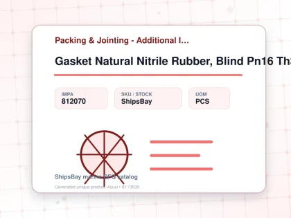 Gasket Natural Nitrile Rubber, Blind Pn16 Th3mm 500 520x618mm - Packing & Jointing - Additional Items - IMPA 812070 - UOM PCS