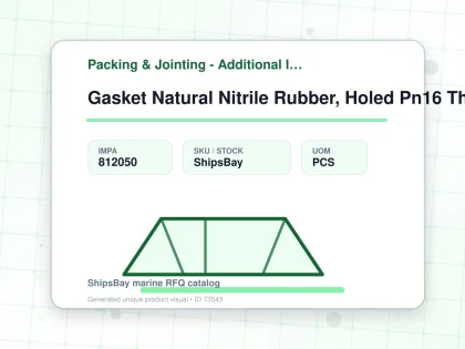 Gasket Natural Nitrile Rubber, Holed Pn16 Th:2mm Nom Size 125 - Packing & Jointing - Additional Items - IMPA 812050 - UOM PCS