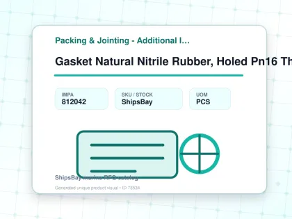 Gasket Natural Nitrile Rubber, Holed Pn16 Th:2mm Nom Size 20 - Packing & Jointing - Additional Items - IMPA 812042 - UOM PCS