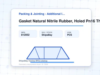 Gasket Natural Nitrile Rubber, Holed Pn16 Th:2mm Nom Size 200 - Packing & Jointing - Additional Items - IMPA 812052 - UOM PCS