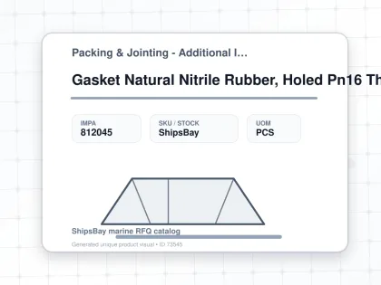 Gasket Natural Nitrile Rubber, Holed Pn16 Th:2mm Nom Size 40 - Packing & Jointing - Additional Items - IMPA 812045 - UOM PCS