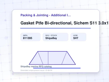 Gasket Ptfe Bi-directional, Sichem S11 3.0x1750x1750mm - Packing & Jointing - Additional Items - IMPA 811395 - UOM SHT