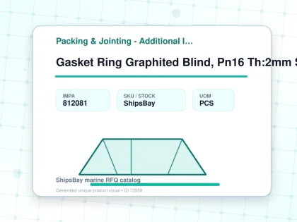 Gasket Ring Graphited Blind, Pn16 Th:2mm Size 150 169x218mm - Packing & Jointing - Additional Items - IMPA 812081 - UOM PCS