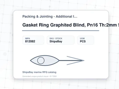 Gasket Ring Graphited Blind, Pn16 Th:2mm Size 200 220x273mm - Packing & Jointing - Additional Items - IMPA 812082 - UOM PCS
