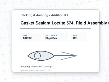 Gasket Sealant Loctite 574, Rigid Assembly Gasketing 50ml - Packing & Jointing - Additional Items - IMPA 812835 - UOM BTL