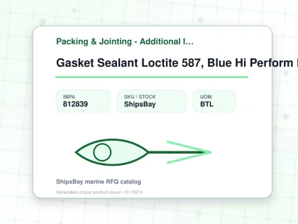 Gasket Sealant Loctite 587, Blue Hi Perform Rtv 300ml - Packing & Jointing - Additional Items - IMPA 812839 - UOM BTL
